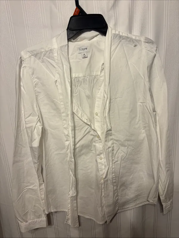 J. Crew Cream Tie-Neck Button-Up Shirt - Image 5
