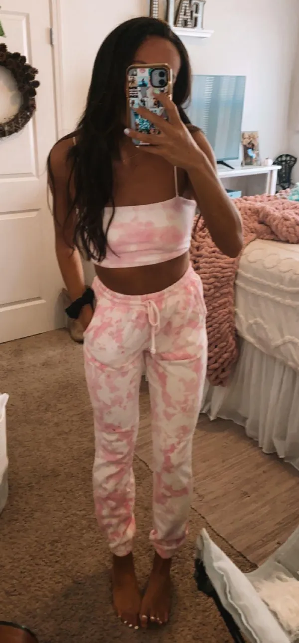 Tie Dye Sweat pants! Pink - Image 2