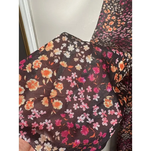 ASOS The Frolic Square Neck Midi Tea Dress With Mesh Sleeves Ditsy Floral Size 6 - Image 6