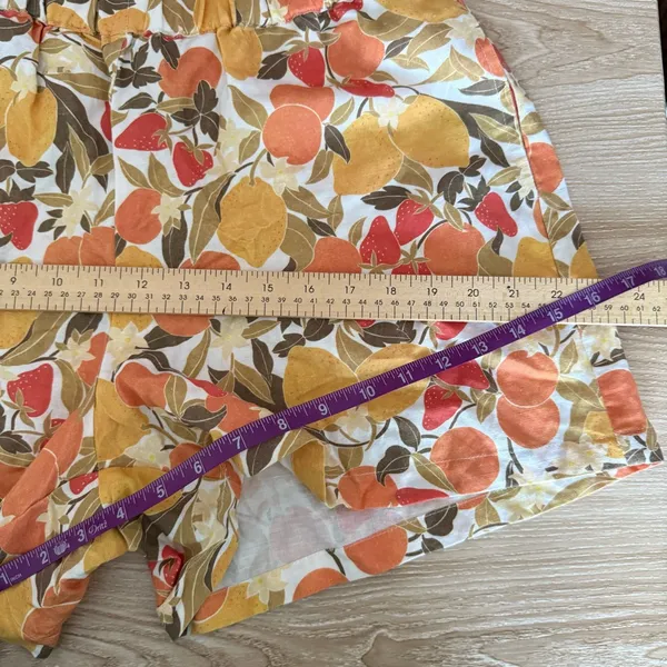 Kulani Kinis Large NEW Tropical Fruit Shorts Linen Vacation Resort Elastic - Image 7