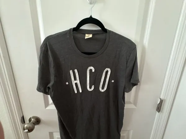Hollister Co. Dark Gray Graphic Logo T-Shirt Size M - Image 6
