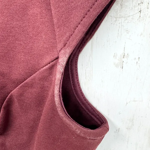 Lulus Dress Women Size Medium Short Sleeve Mini Zip Back Maroon Business Evening - Image 5