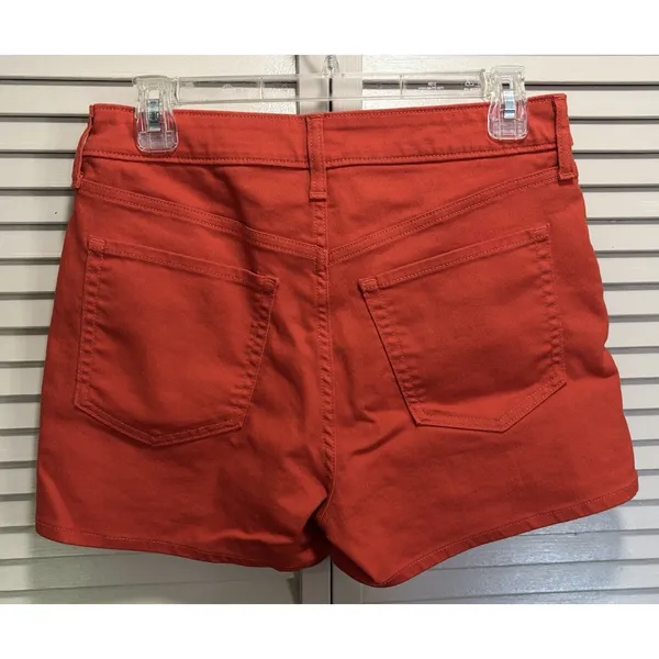 Old Navy Orange Denim Short Size‎ 6 Zip Button Mid Rise Summer Beach - Image 5