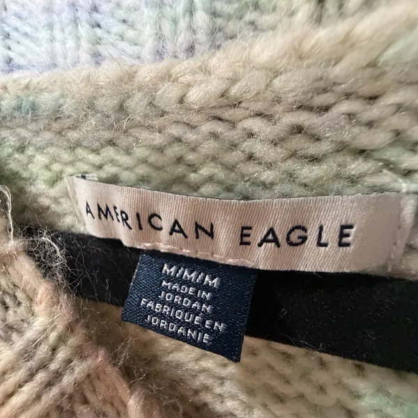 American Eagle Sweater‎ Womens M Pastel Knit Cable Crewneck Cozy Soft - Image 6