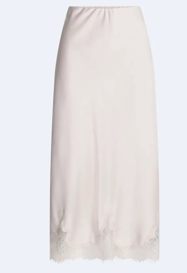 Lace trim midi skirt Tan Size XXL - Image 3