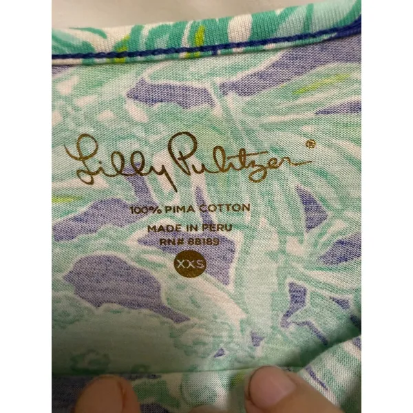 Lilly Pulitzer Marlowe Koala of the Wild T Shirt Dress Blue Green XXS Pima NWOT - Image 6