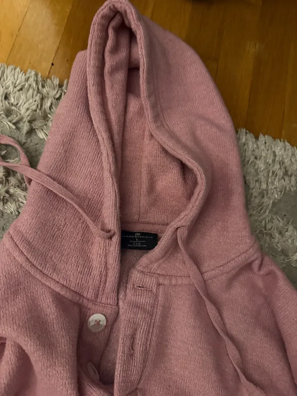 Vintage Beach Hoodie Pink Size L - Image 3