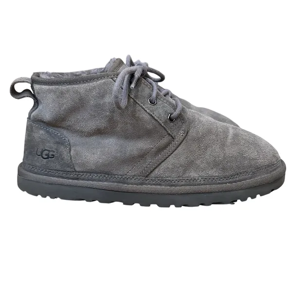 UGG Neumel Charcoal Gray Suede Chukka Ankle Boots Womens Size 10 Lace Up Booties - Image 2