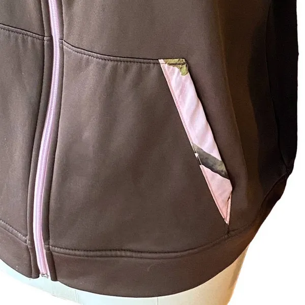 HABIT Pink Realtree Camo Hunting Jacket Hood & Pockets Coat ~ Women's Size LARGE - Image 6