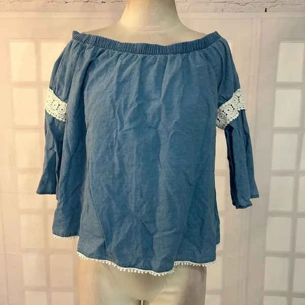 🔥🔥5 for $25🔥🔥 Joes jeans denim chambray off the shoulder blouse - Image 2