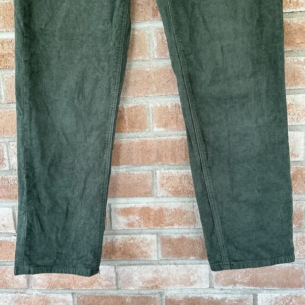 American Eagle Mom Straight Corduroy Pants Size 4 Teal Green 90s Retro Indie - Image 9