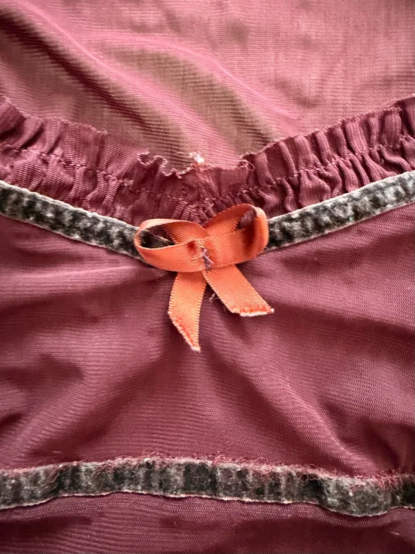 GUC Burgundy Sheer Mesh Y2K Cami Top - Image 2
