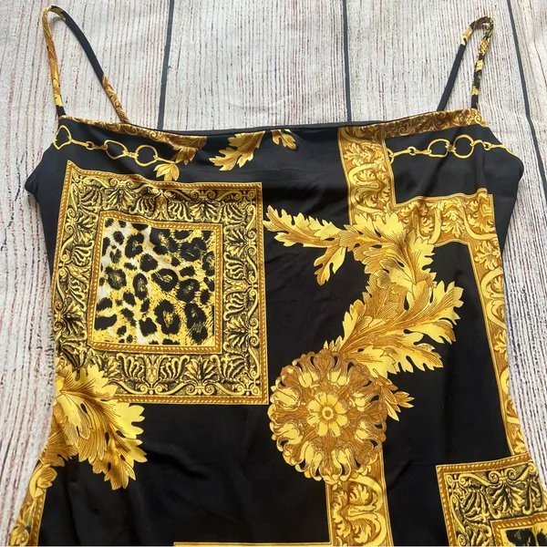 Windsor Wild Diva Chain Link Mini Party Dress Black‎ Cowl Neck Womens Size Small - Image 4