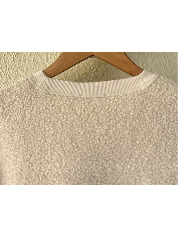 COS Sweatshirt Women Medium Sherpa Fleece Teddy Pullover Oversized Crewneck - Image 11