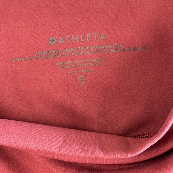 Athleta Transcend Stash Crop Straight Leg Pants XS‎ Womens Berry Rose Mauve Pink - Image 3