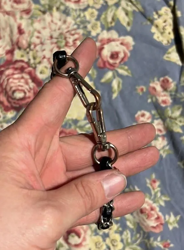 Leather silver knotted chain - Image 2