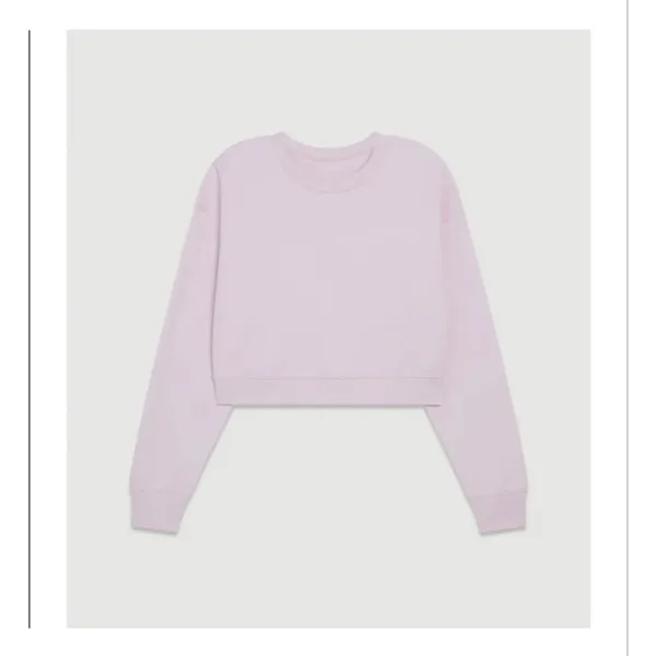 Girlfriend Collective Orchid Lilac Lavender Pink 50/50 Cropped Pullover- Small - Image 2