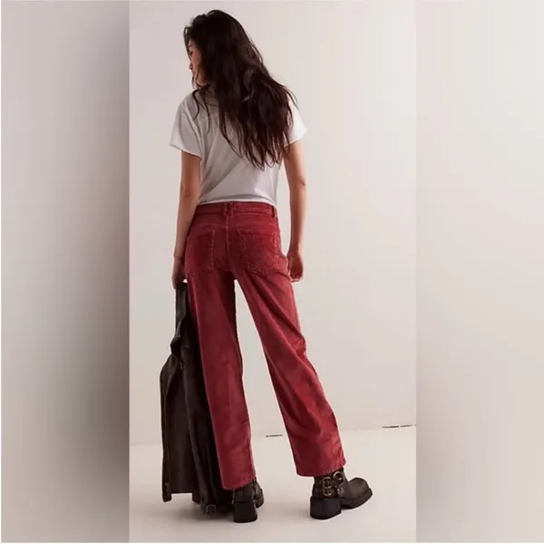 Free People We the free risk taker high rise‎ straight cord jeans size 27 - Image 4