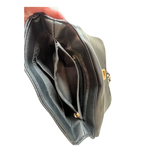 Badgley Mischka Black Quilted Purse Shoulder Bag Gold Chain Pockets Everyday - Image 8