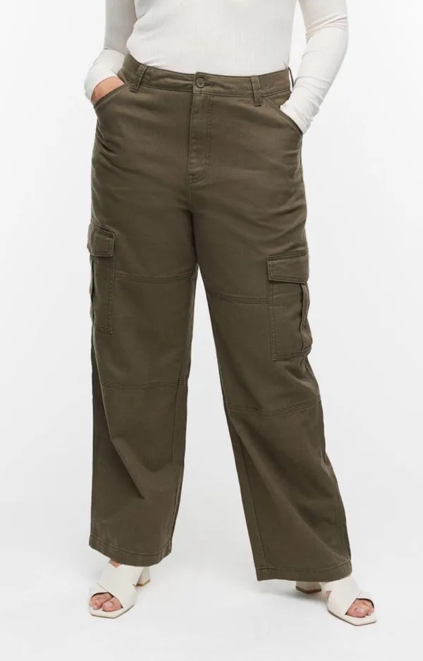 H&M Curvy Fit Cotton Cargo Pants - Image 3