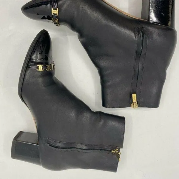 Msrp$730 SALVATORE FERRAGAMO Booties W/ Gold signa - Image 6
