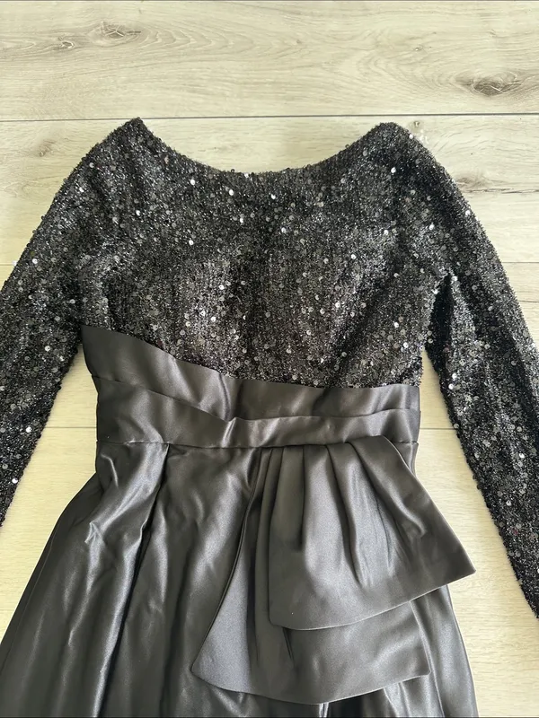 Elegant Taffeta and Sequined Ball Gown Black 8 NWOT - Image 6