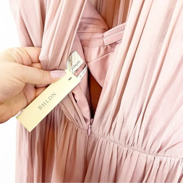 BHLDN‎ Hitherto Camilla Silk Slit Leg Bridesmaid Gown Women's 8 Pink Romantic - Image 11