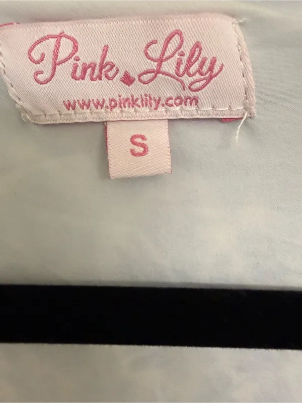 Pink Lily Blue & White Romper Women’s Size Small - Image 3