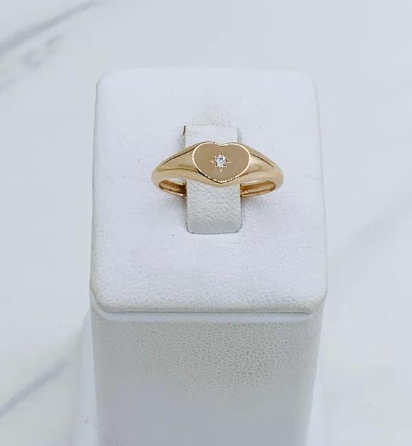 10k solid gold ring heart minimalist ❤️ Ring Size 7.5 ❤️ Rose gold Heart with cubic zirconia ❤️ - Image 5
