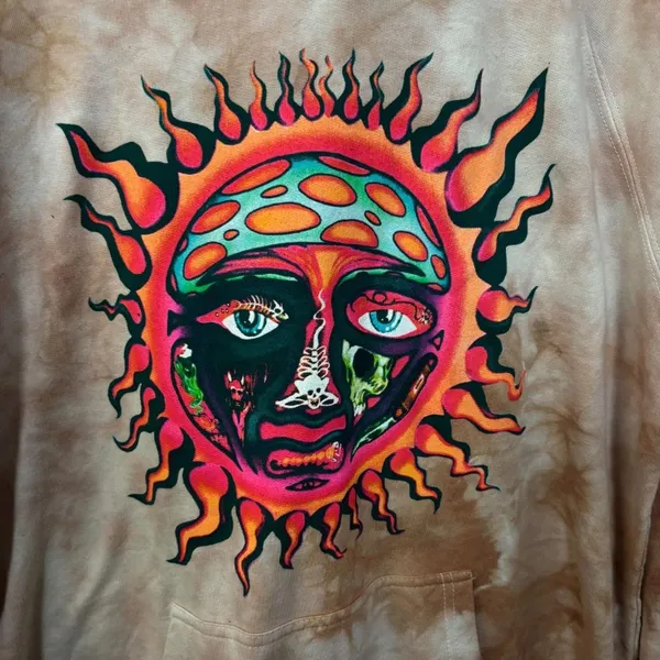 Sublime Sun 1995 Summer Tour Tie Dye Ska Rock Band Hoodie M - Image 2