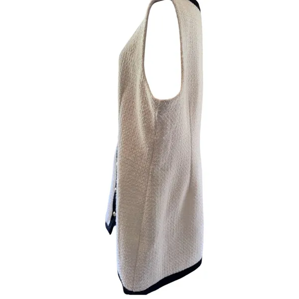 Abercrombie Women's Sleeveless Button Front Dress with Black Trim Sz XL - Image 6