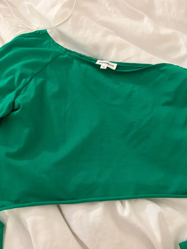 Superdown Green Off the Shoulder Top - Image 3