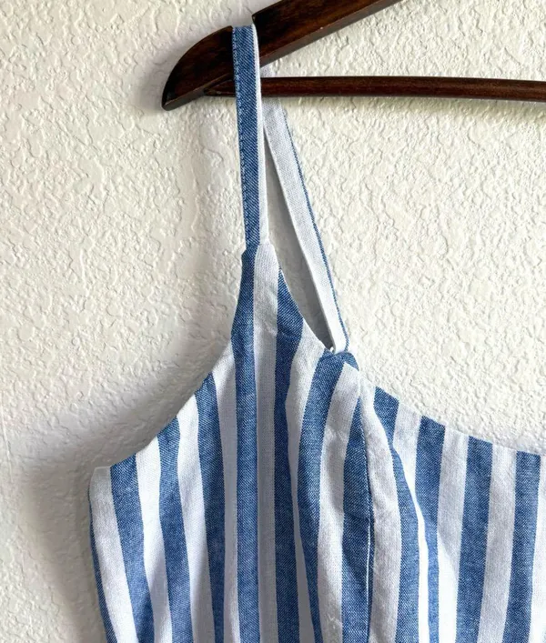 NWT Old Navy Womens Dress Blue White Stripe Sleeveless Linen Blend Size XXL - Image 5
