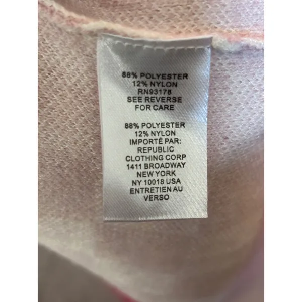 Tahari Pink Cream Checkered Crew Neck Long Sleeve Knit Sweater Pullover RN93178 - Image 7