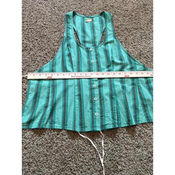 Free People Free-est Green Striped Coconut Top Side Tie Size XS Boho Hippie - Image 6
