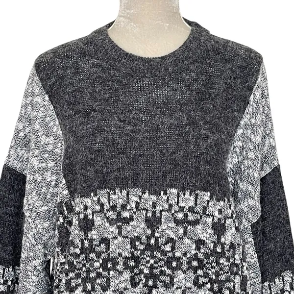 Vintage Nuovo Retro Grandpa Grandma Sweater Unisex Size XL Grunge Acrylic Gray - Image 3