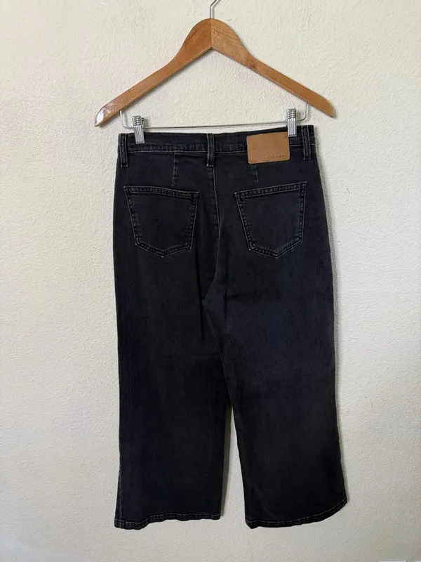 Longway Sunrise Jean Wide Leg Charcoal Black Womens Size 26 - Image 4