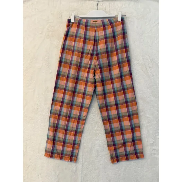 Billabong x The Salty Blonde Womens 26 Plaid High Waisted Straight Leg Pants - Image 8