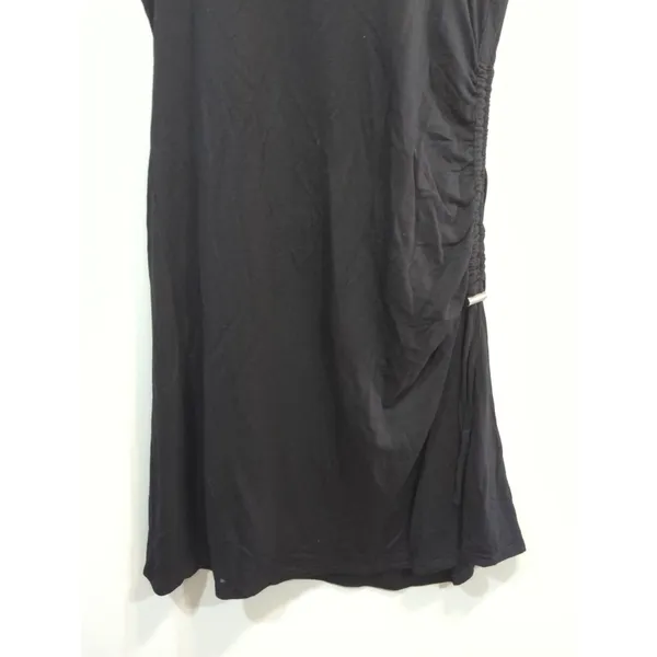 American Rag Cie‎ Black Ruched Side Tee Shirt Dress Womens Size L Short Sleeve - Image 3