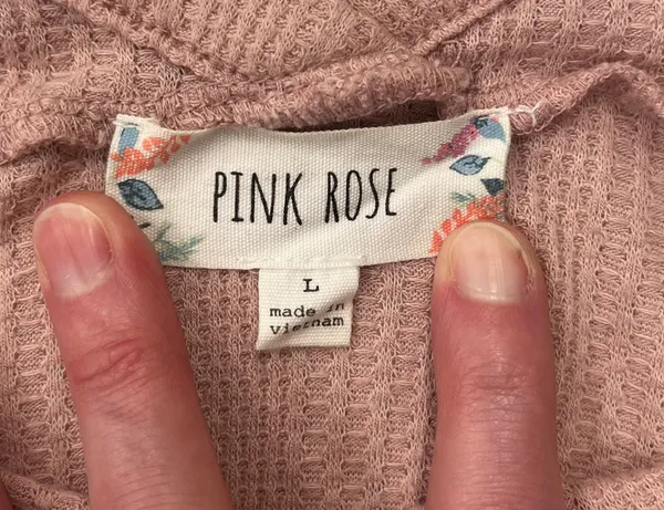 👚 Pink Rose Short Sleeve Waffle Knit Top w/ Pocket - Image 6