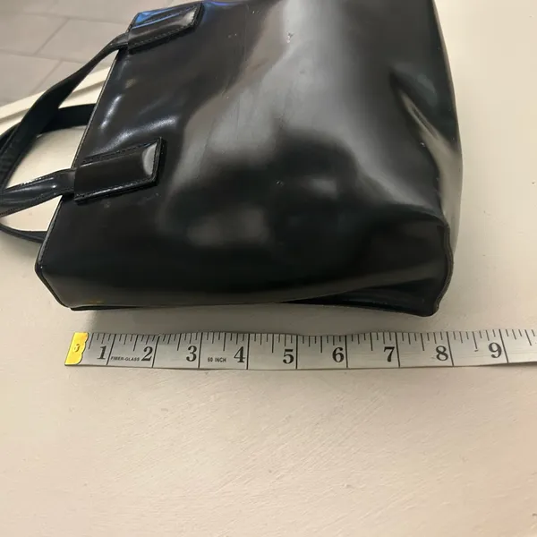 Esprit Glossy Black Tote Bag Vintage nice & clean - Image 4