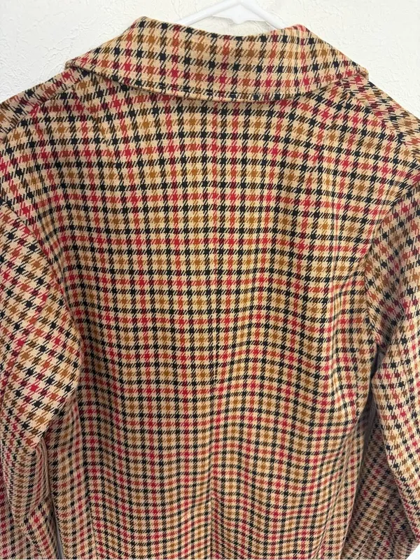 Avec Les Filles Longline Plaid Houndstooth Blazer Tan Red Black Size S - Image 8