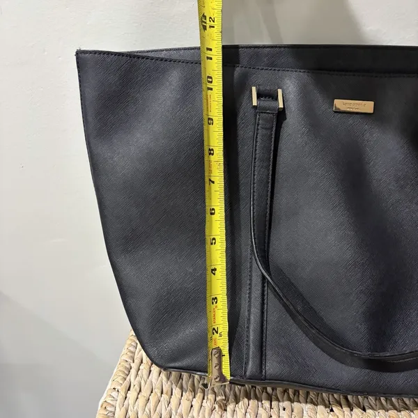 Kate Spade New York Black Leather Tote Bag Purse‎ Large Cow Leather Classic - Image 11