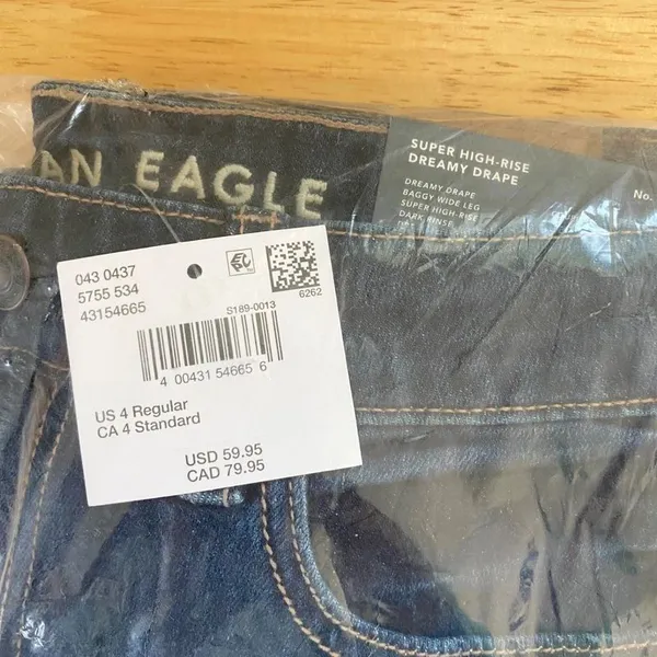 NWT American Eagle Dreamy Drapey Stretch Super High-Waisted Baggy Wide-Leg Jeans - Image 9