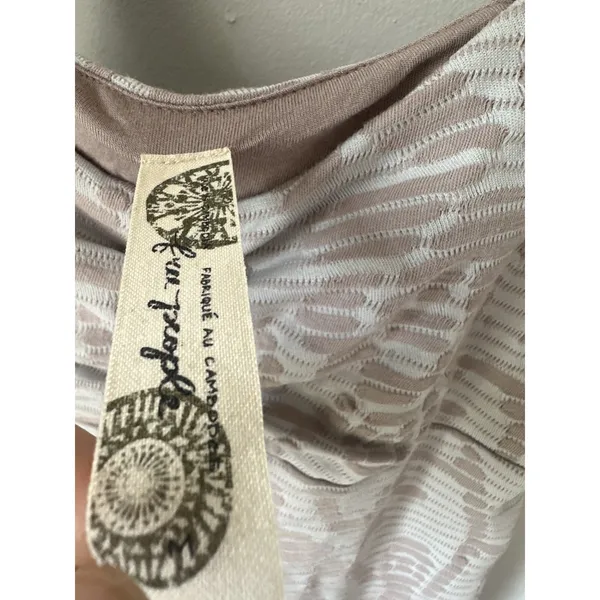 Free People Medium Womens Dress Floral Bodycon Textured Tank Gray Cotton Blend - Image 14