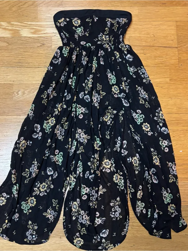 Free People Kitty Floral Boho Coastal Resort Cottage Soft Tube Maxi Dress XS - Image 4