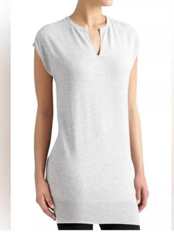 Athleta Intent Cap Sleeve Sweater Tunic/Dress in Heathered Grey - Image 2