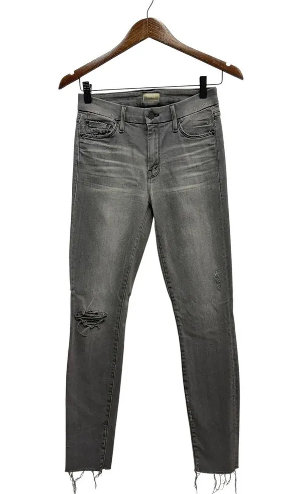 MOTHER Looker Ankle Fray Skinny Jeans Last Chance Saloon (Gray) size 26 - Image 8