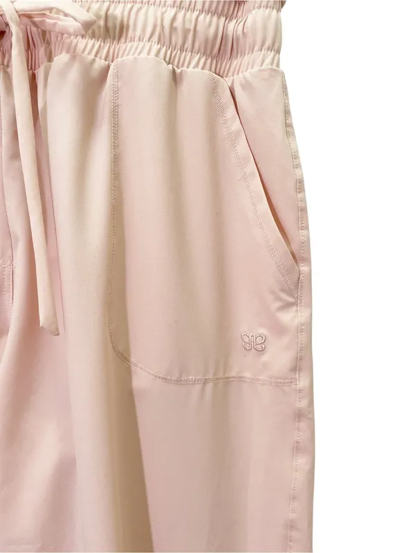 Albion Fit Jetsetter Jumpsuit Sz Medium Blush Pink Cap Sleeve Tapered Athleisure - Image 7