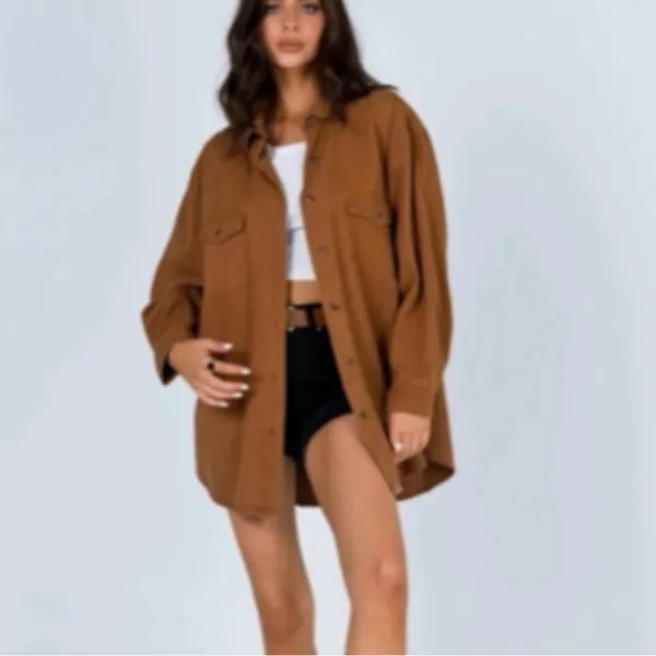 Princess Polly Shacket Oversized Relaxed Flannel‎ Indie Boho Hipster Fall Hippie - Image 8